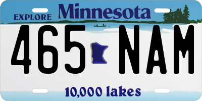 MN license plate 465NAM