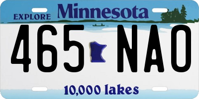MN license plate 465NAO