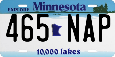 MN license plate 465NAP