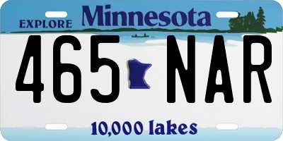 MN license plate 465NAR