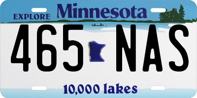 MN license plate 465NAS
