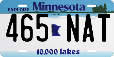 MN license plate 465NAT