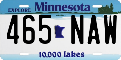 MN license plate 465NAW