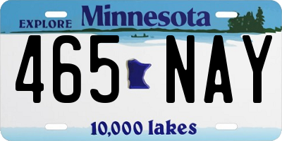 MN license plate 465NAY
