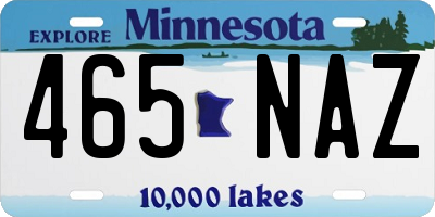 MN license plate 465NAZ