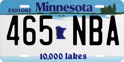 MN license plate 465NBA