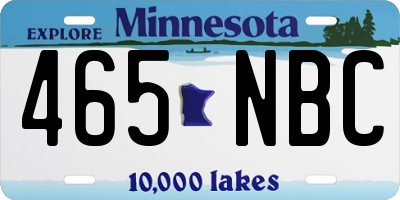 MN license plate 465NBC