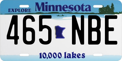 MN license plate 465NBE