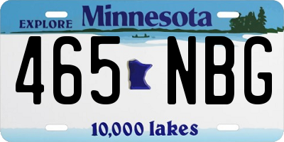 MN license plate 465NBG