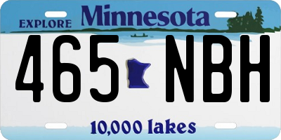 MN license plate 465NBH