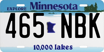 MN license plate 465NBK