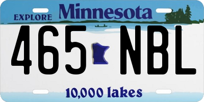 MN license plate 465NBL