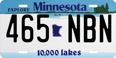 MN license plate 465NBN