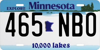 MN license plate 465NBO