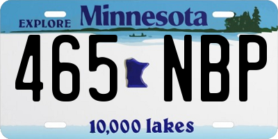 MN license plate 465NBP