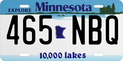 MN license plate 465NBQ