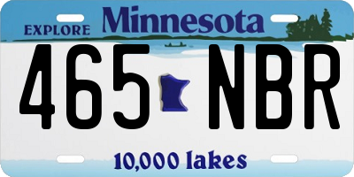 MN license plate 465NBR