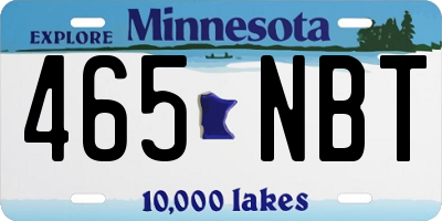 MN license plate 465NBT