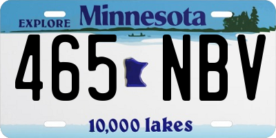 MN license plate 465NBV
