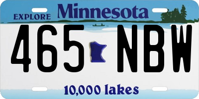 MN license plate 465NBW