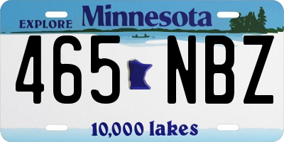MN license plate 465NBZ