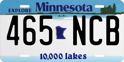 MN license plate 465NCB