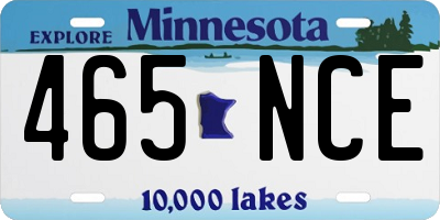 MN license plate 465NCE