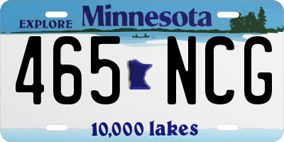 MN license plate 465NCG