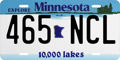 MN license plate 465NCL