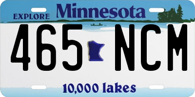 MN license plate 465NCM