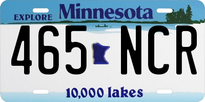MN license plate 465NCR
