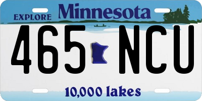 MN license plate 465NCU