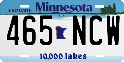 MN license plate 465NCW