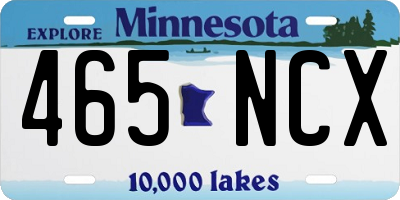MN license plate 465NCX