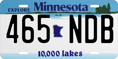 MN license plate 465NDB