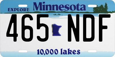 MN license plate 465NDF