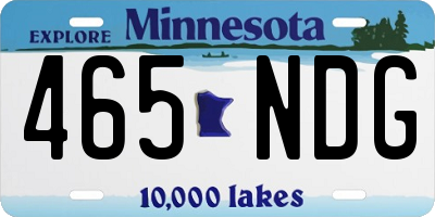 MN license plate 465NDG