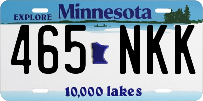 MN license plate 465NKK