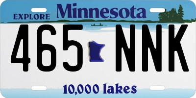 MN license plate 465NNK