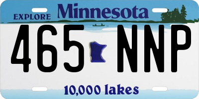 MN license plate 465NNP