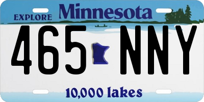 MN license plate 465NNY