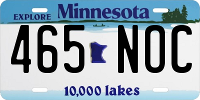 MN license plate 465NOC