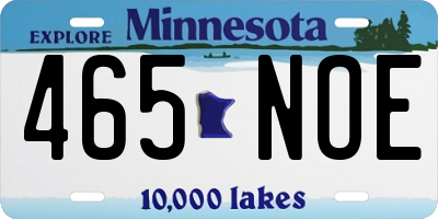 MN license plate 465NOE