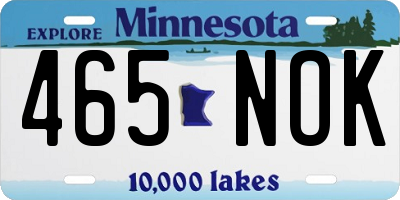 MN license plate 465NOK