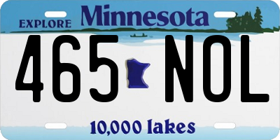 MN license plate 465NOL