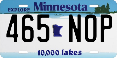 MN license plate 465NOP