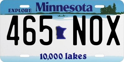 MN license plate 465NOX