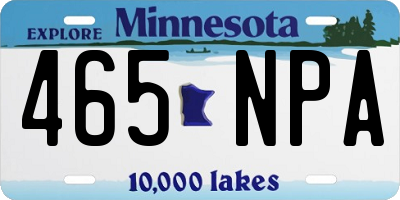 MN license plate 465NPA