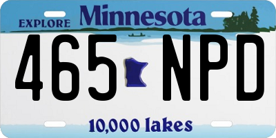 MN license plate 465NPD