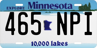 MN license plate 465NPI